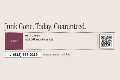 Contemporary · Coupon: Junk Gone. Today. Guaranteed.