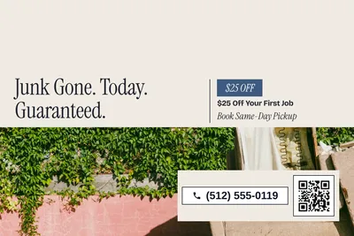 Contemporary · Split: Junk Gone. Today. Guaranteed.