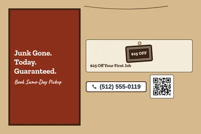 Kraft and stamp · Offer Menu: Junk Gone. Today. Guaranteed.