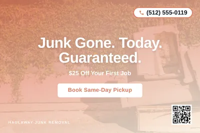 Modern Gradient · Centered Stack: Junk Gone. Today. Guaranteed.