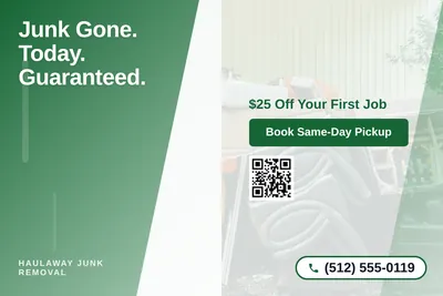 Modern Gradient · Diagonal Split: Junk Gone. Today. Guaranteed.