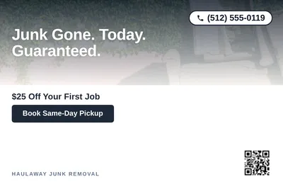 Modern Gradient · Top-Down Fade: Junk Gone. Today. Guaranteed.