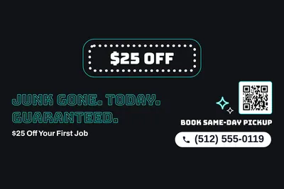 Neon night · Big Offer: Junk Gone. Today. Guaranteed.