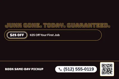Neon night · Offer Menu: Junk Gone. Today. Guaranteed.