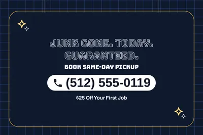Neon night · Phone Billboard: Junk Gone. Today. Guaranteed.