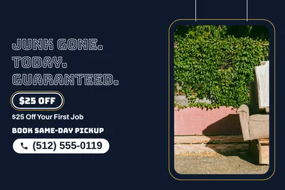 Neon night · Photo Frame: Junk Gone. Today. Guaranteed.