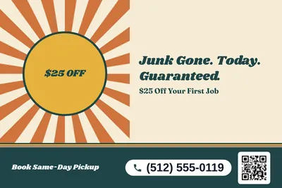 Retro 70s · Big Offer: Junk Gone. Today. Guaranteed.