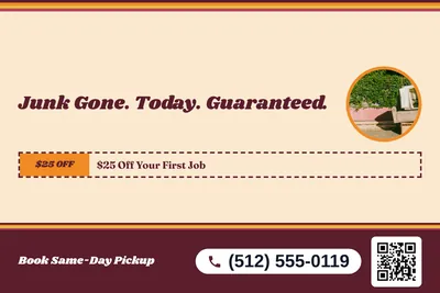 Retro 70s · Coupon: Junk Gone. Today. Guaranteed.