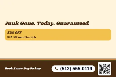 Retro 70s · Offer Menu: Junk Gone. Today. Guaranteed.
