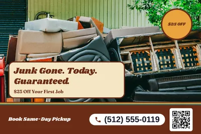 Retro 70s · Photo Hero: Junk Gone. Today. Guaranteed.