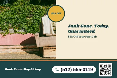 Retro 70s · Split: Junk Gone. Today. Guaranteed.