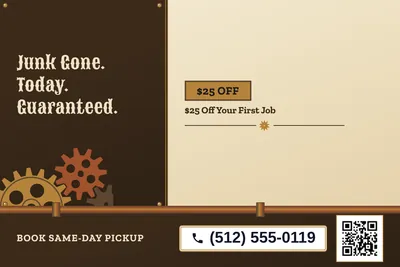 Steampunk · Checklist: Junk Gone. Today. Guaranteed.