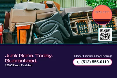 Synthwave · Photo Hero: Junk Gone. Today. Guaranteed.