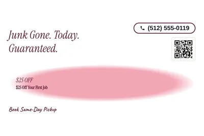 Soft watercolour · Offer Menu: Junk Gone. Today. Guaranteed.