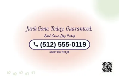 Soft watercolour · Phone Billboard: Junk Gone. Today. Guaranteed.