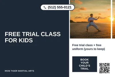 Bold Color Block · Vertical Split: Free Trial Class For Kids