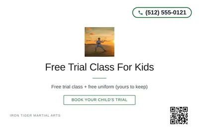Minimal White · Centered Elegant: Free Trial Class For Kids