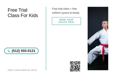 Minimal White · Split Vertical: Free Trial Class For Kids