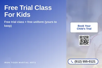 Modern Gradient · Asymmetric Blocks: Free Trial Class For Kids
