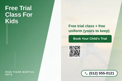 Modern Gradient · Diagonal Split: Free Trial Class For Kids