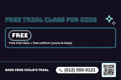 Neon night · Checklist: Free Trial Class For Kids