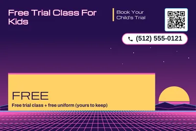 Synthwave · Offer Menu: Free Trial Class For Kids