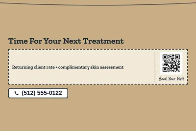 Kraft and stamp · Coupon: Time For Your Next Treatment