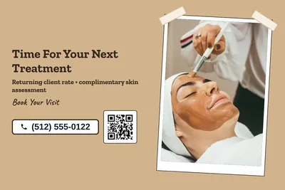 Kraft and stamp · Photo Frame: Time For Your Next Treatment