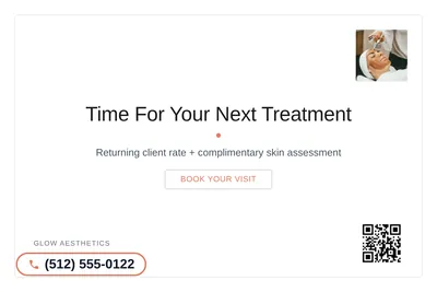 Minimal White · Card Inset: Time For Your Next Treatment