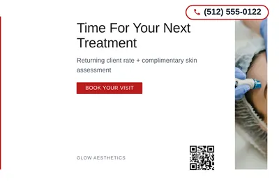 Minimal White · Left-Aligned Editorial: Time For Your Next Treatment
