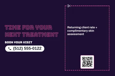 Neon night · Coupon: Time For Your Next Treatment