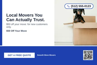 Bold Color Block · Bottom Bar: Local Movers You Can Actually Trust.