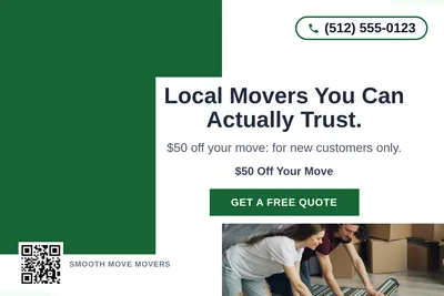 Bold Color Block · Corner Accent: Local Movers You Can Actually Trust.