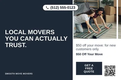Bold Color Block · Vertical Split: Local Movers You Can Actually Trust.
