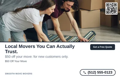 Clean Photo · Photo Top, Text Bottom: Local Movers You Can Actually Trust.