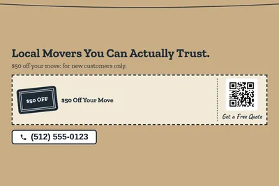 Kraft and stamp · Coupon: Local Movers You Can Actually Trust.