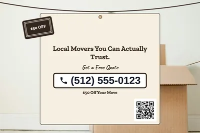 Kraft and stamp · Phone Billboard: Local Movers You Can Actually Trust.