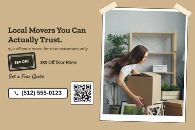 Kraft and stamp · Split: Local Movers You Can Actually Trust.