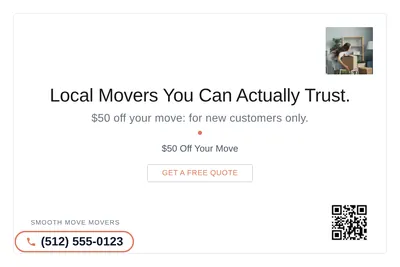 Minimal White · Card Inset: Local Movers You Can Actually Trust.
