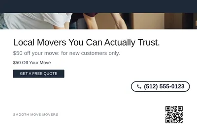 Minimal White · Top Bar: Local Movers You Can Actually Trust.