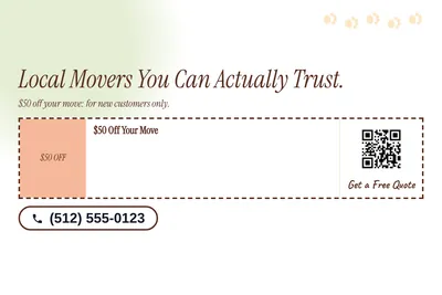 Soft watercolour · Coupon: Local Movers You Can Actually Trust.