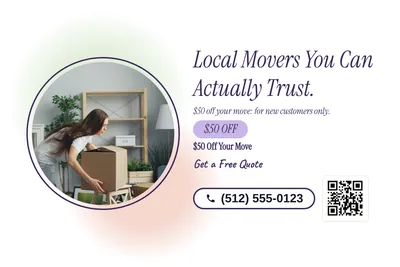 Soft watercolour · Photo Frame: Local Movers You Can Actually Trust.