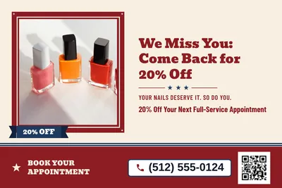 Vintage Americana · Photo Frame: We Miss You: Come Back for 20% Off