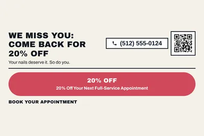 Bauhaus · Offer Menu: We Miss You: Come Back for 20% Off