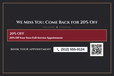 Classic · Offer Menu: We Miss You: Come Back for 20% Off