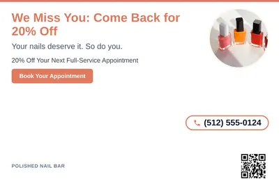 Clean Photo · Circle Photo Accent: We Miss You: Come Back for 20% Off