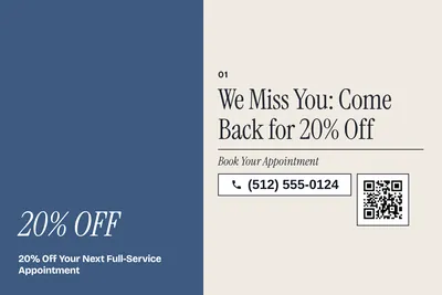 Contemporary · Big Offer: We Miss You: Come Back for 20% Off