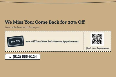 Kraft and stamp · Coupon: We Miss You: Come Back for 20% Off