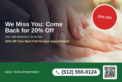 Local Offer · Photo Overlay: We Miss You: Come Back for 20% Off
