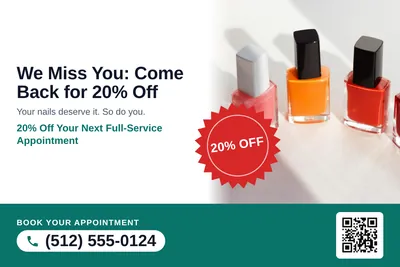 Local Offer · Seal and Photo: We Miss You: Come Back for 20% Off